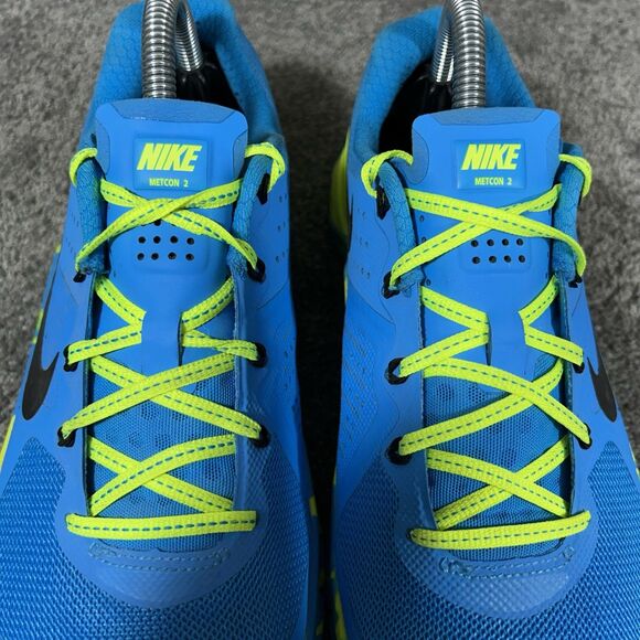 Nike Metcon 2 843972-400 Women’s Sz 9.5 AMP Blue Yellow Athletic Gym Shoes Used - Picture 5 of 13